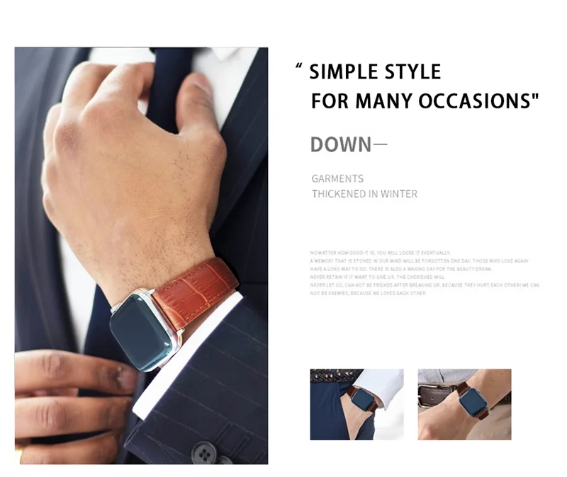 Apple Watch レザーバンド ビジネスシーン スーツスタイル