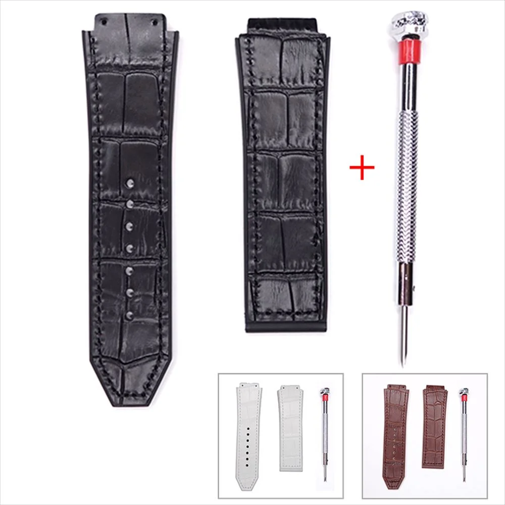 SGcreation ウブロ ビッグバン44mm互換 クロコ調レザーベルト