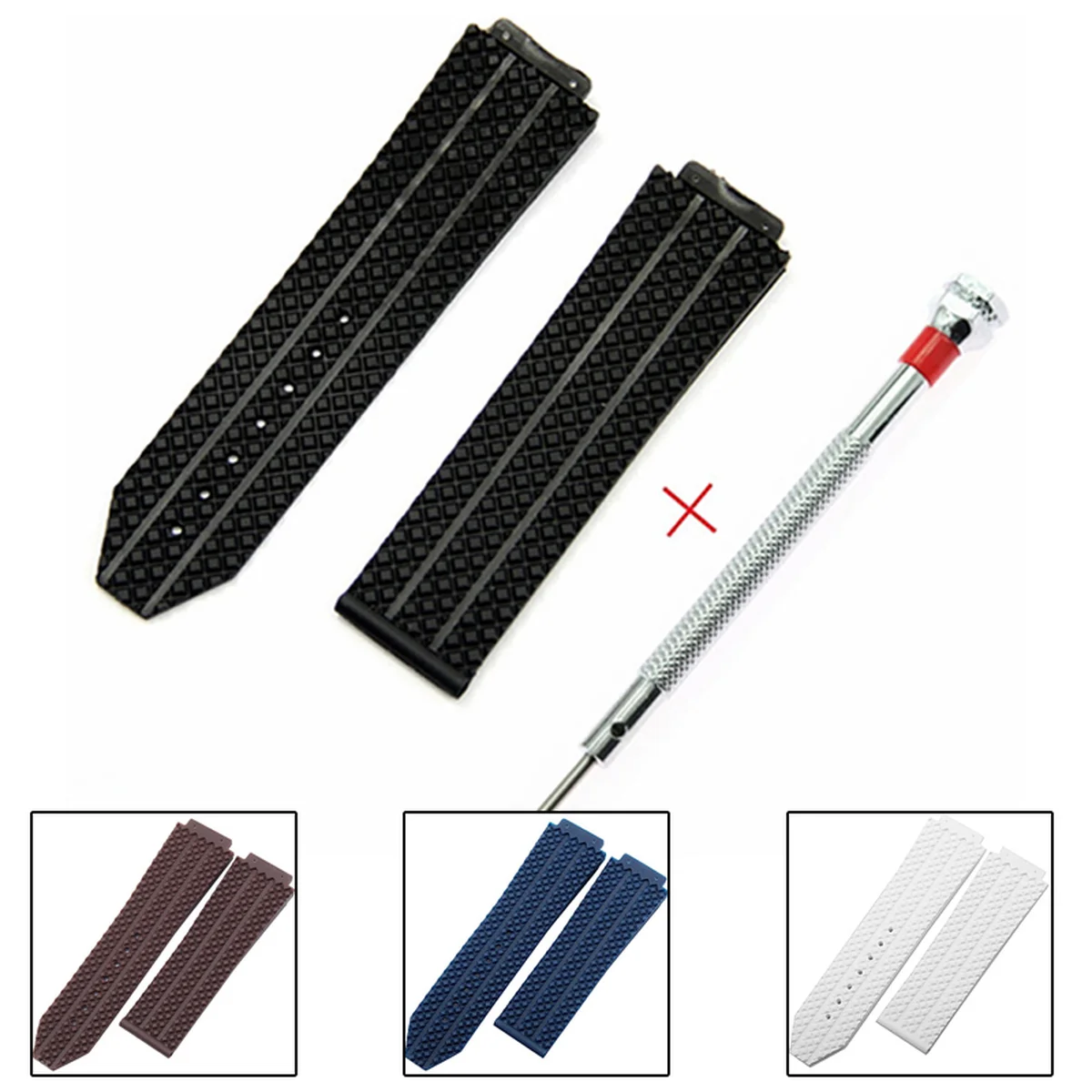 ウブロ ビッグバン 44mm対応 交換ラバーベルト ブラック