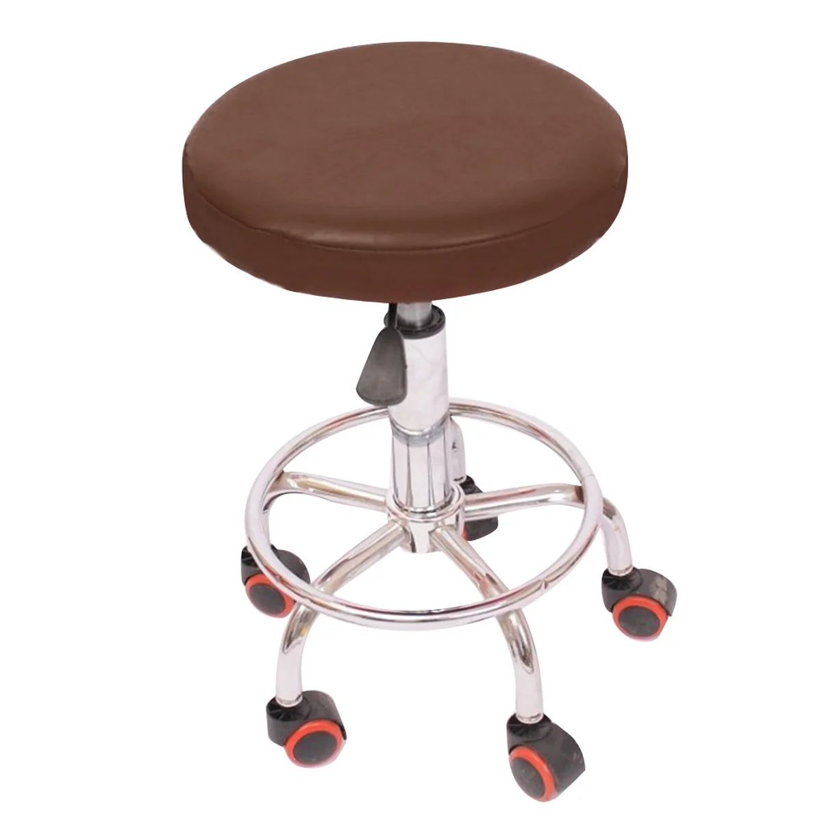 丸椅子座面カバー ブラウン 装着例