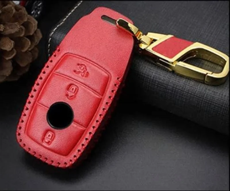 レッド レザーキーケース