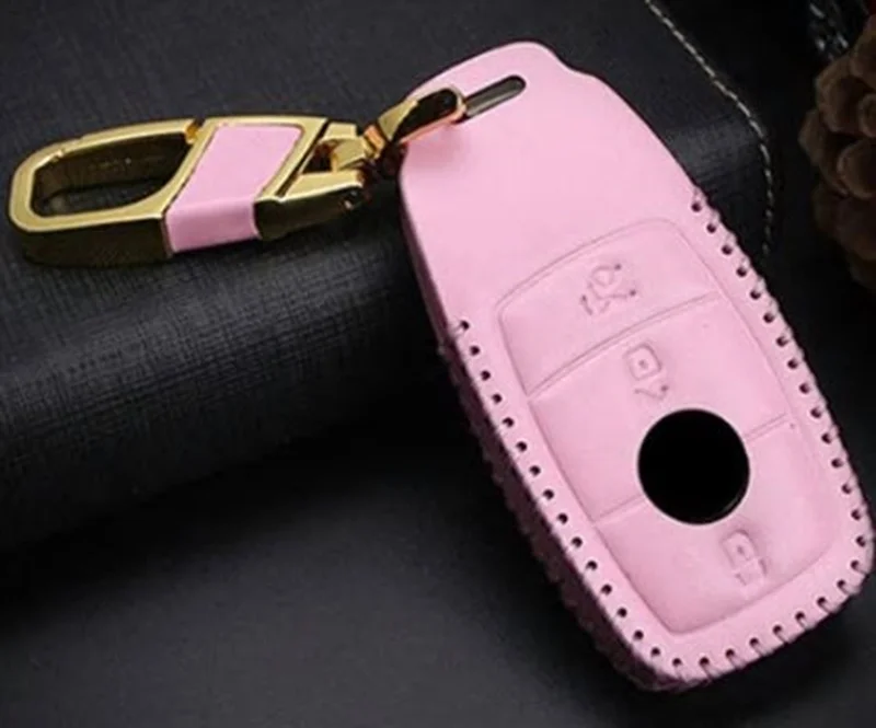 ピンク レザーキーケース