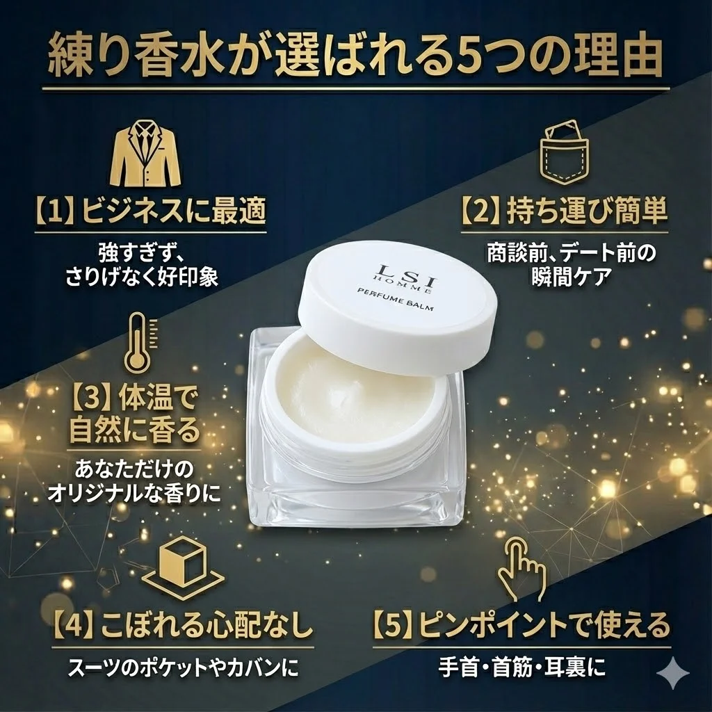 練り香水が選ばれる5つの理由 LSI HOMME PERFUME BALM