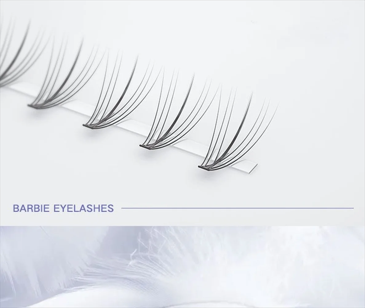 束タイプまつげエクステのクローズアップ ソフトな素材感