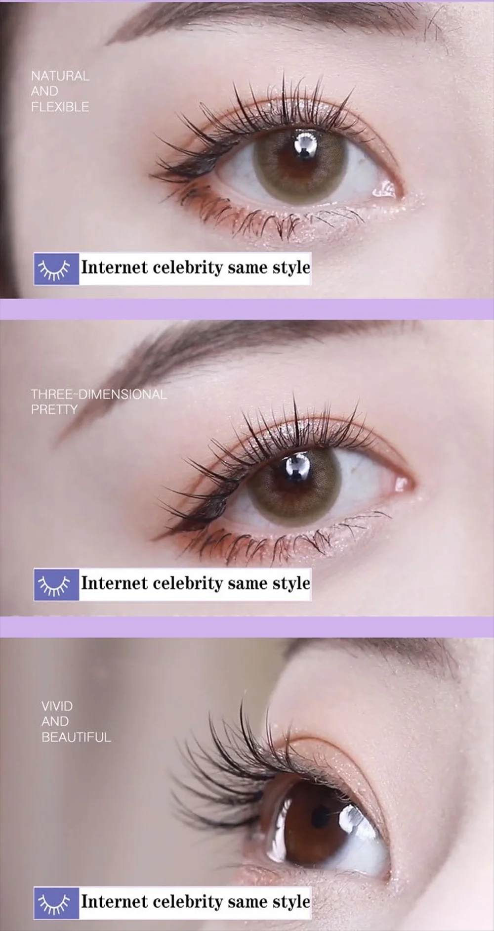 ナチュラル・立体感・鮮やかな3スタイルの目元イメージ