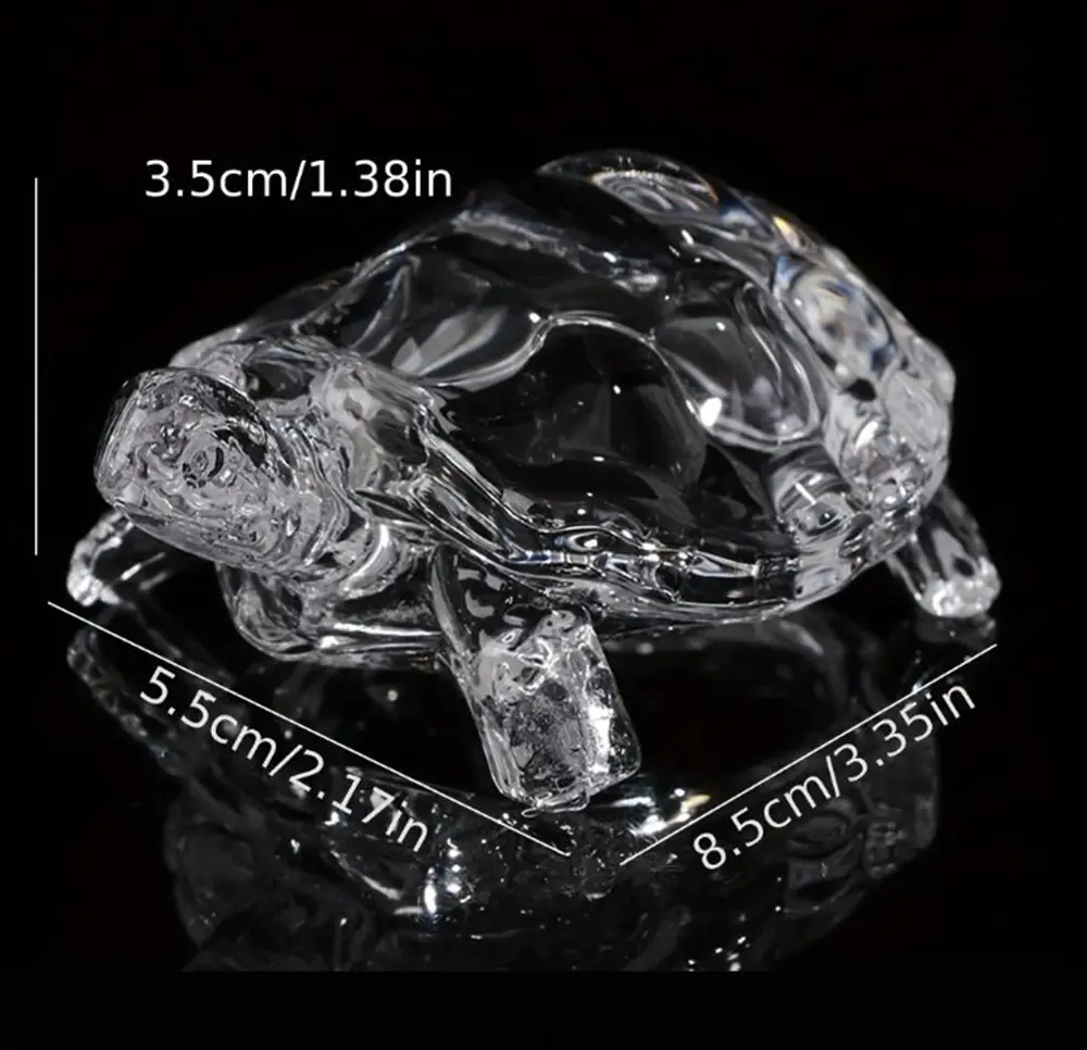 クリスタルガラス亀の置物 サイズ詳細