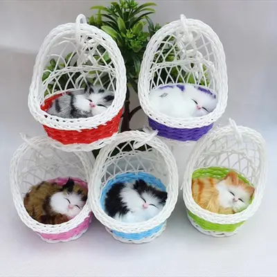 バスケット入り眠る猫ぬいぐるみ全6種類を徹底紹介｜かわいいインテリア置物や猫好きへのギフト・プレゼントに最適なアイテム選び