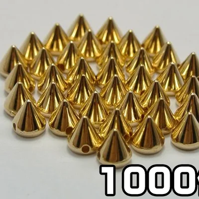 【1000個入り】円錐スタッズ ゴールド・シルバー 縫い付けタイプ｜ハンドメイド素材・デコパーツ