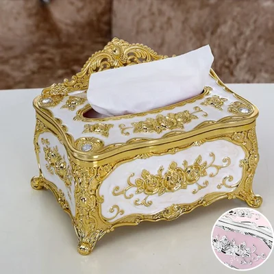 ロココ調ティッシュケース｜アンティーク調デザインで空間をエレガントに彩るおしゃれなティッシュカバー【訳あり・箱潰れ品】