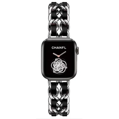 Apple Watch対応 チェーン×レザー コンビバンド | 全機種対応・工具不要サイズ調整 | 1,980円