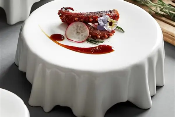 陶器の芸術「クロスプレート」食卓を格上げする白磁プレート3サイズ