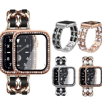 Apple Watch チェーンバンド＆ラインストーンケースセット｜おしゃれ女性向けおすすめアクセサリー【2024年版】