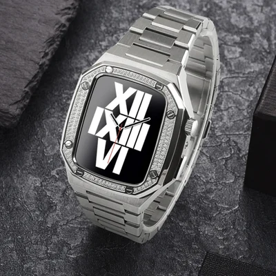 Apple Watch カスタムケース＆バンド 44mm/45mm ジルコニアベゼル