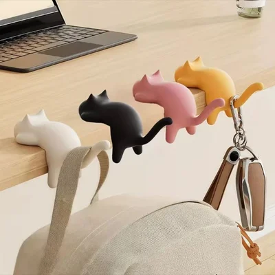 机の端に置くだけ！猫型クリップフック（ネコ デスクフック）で収納をおしゃれに解決する方法