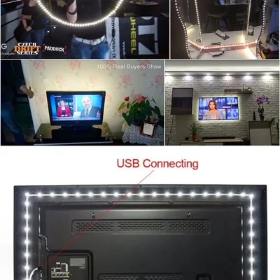 USB給電LEDテープライト1m｜テレビ裏の間接照明に【電球色・昼光色】