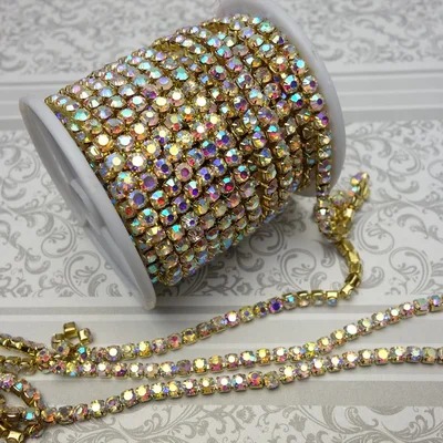 高密度ラインストーンチェーン9m｜ネイル・推し活・デコ電に最適なデコパーツ