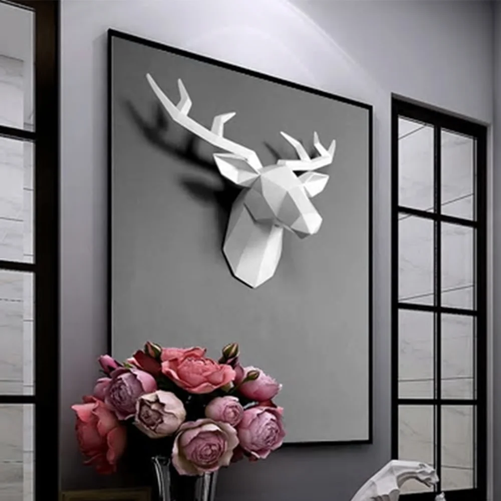 シカ頭部ウォールアート 樹脂製 北欧インテリア