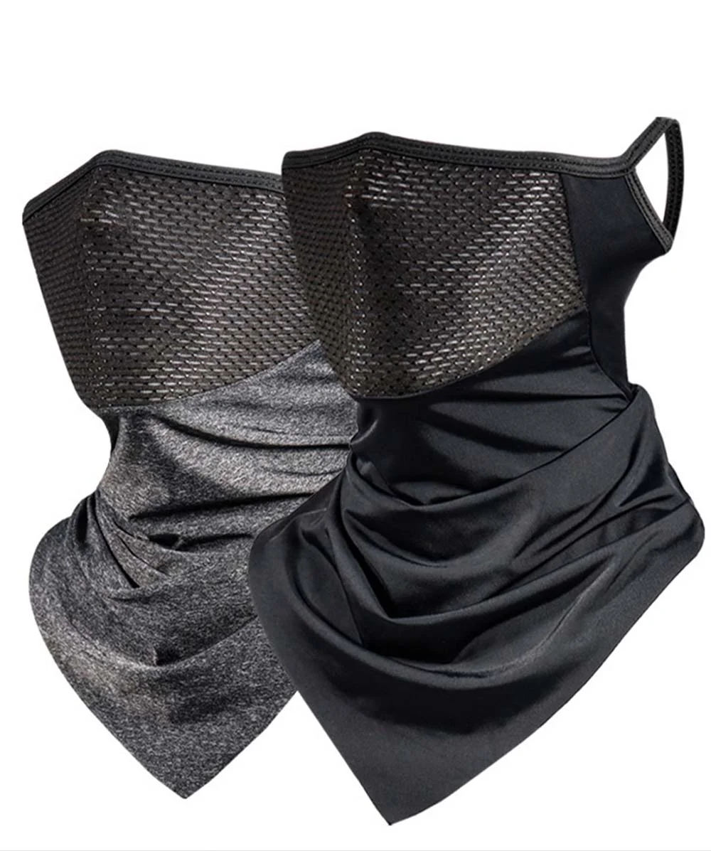 フェイスカバー シルク冷感 日焼け防止 速乾