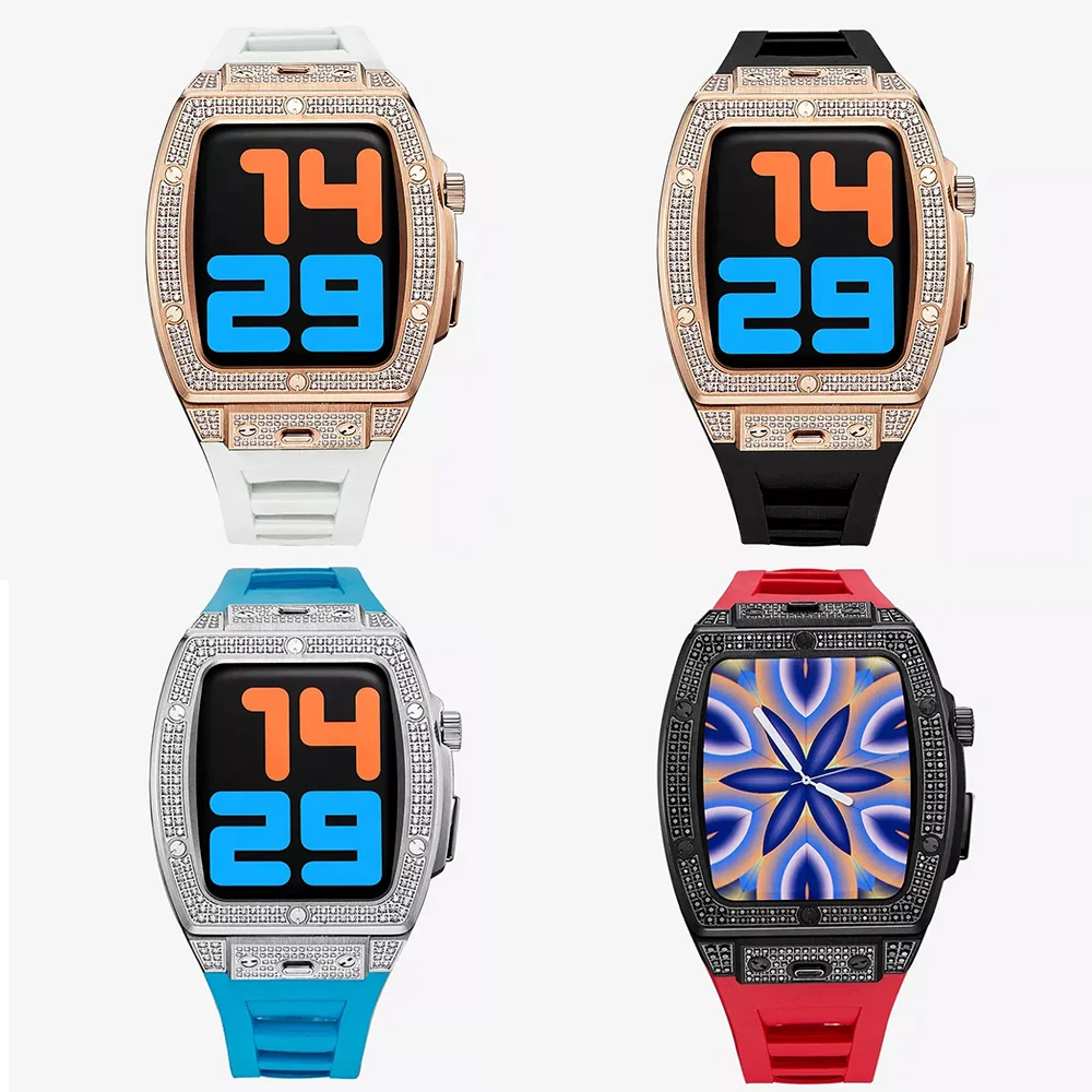 ダイヤ風ベゼル ラバーバンドセット Apple Watch 高級感