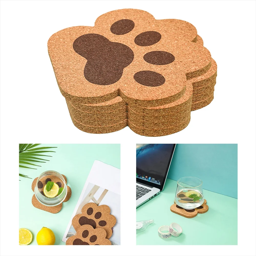 肉球コルクコースター 猫 5枚セット