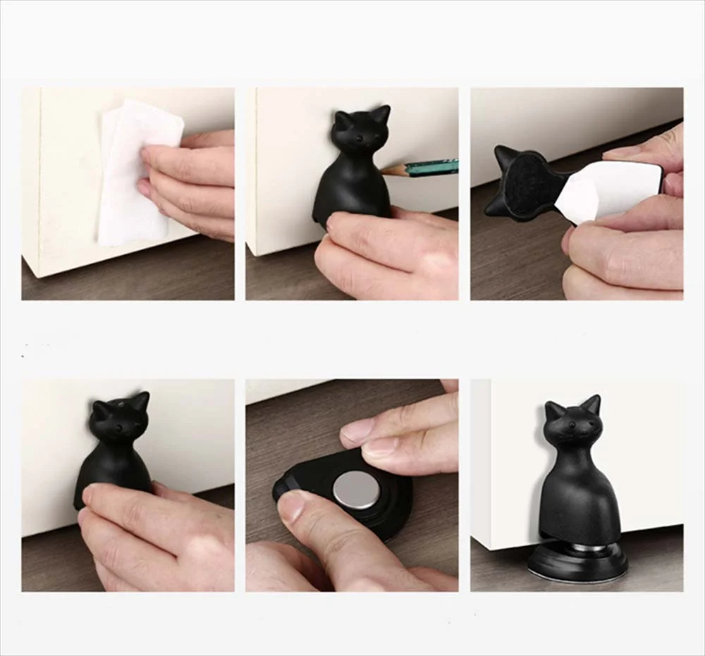 猫型マグネットドアストッパー インテリア 実用