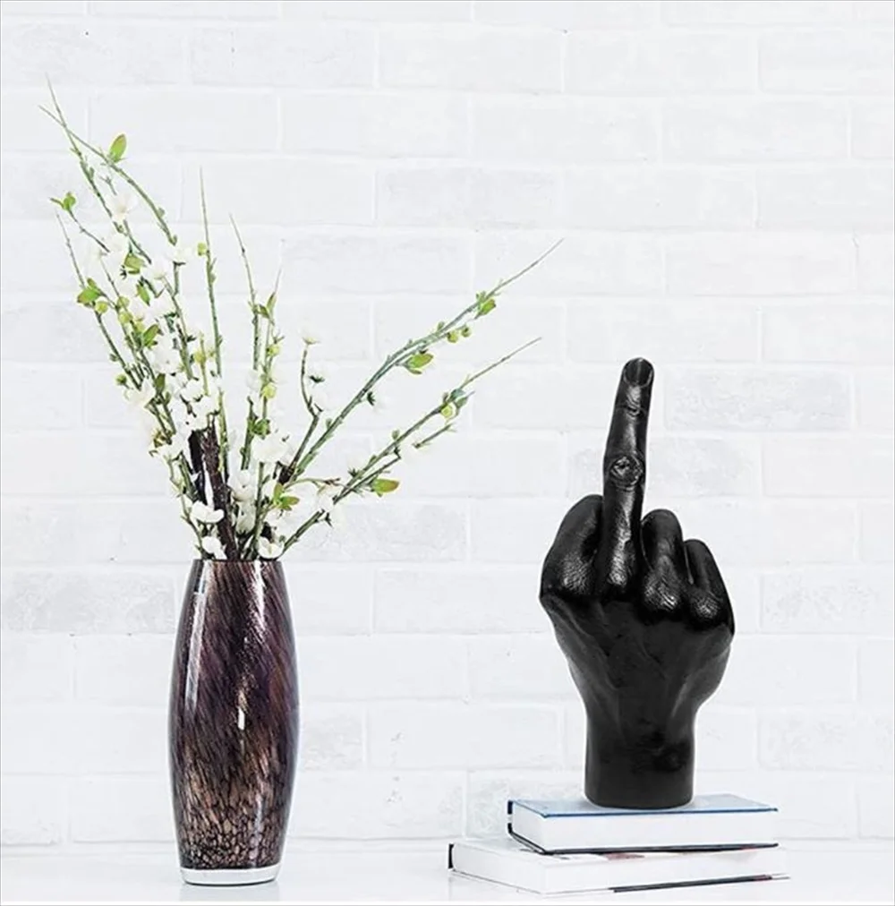 中指オブジェ マットブラック レジン インテリア