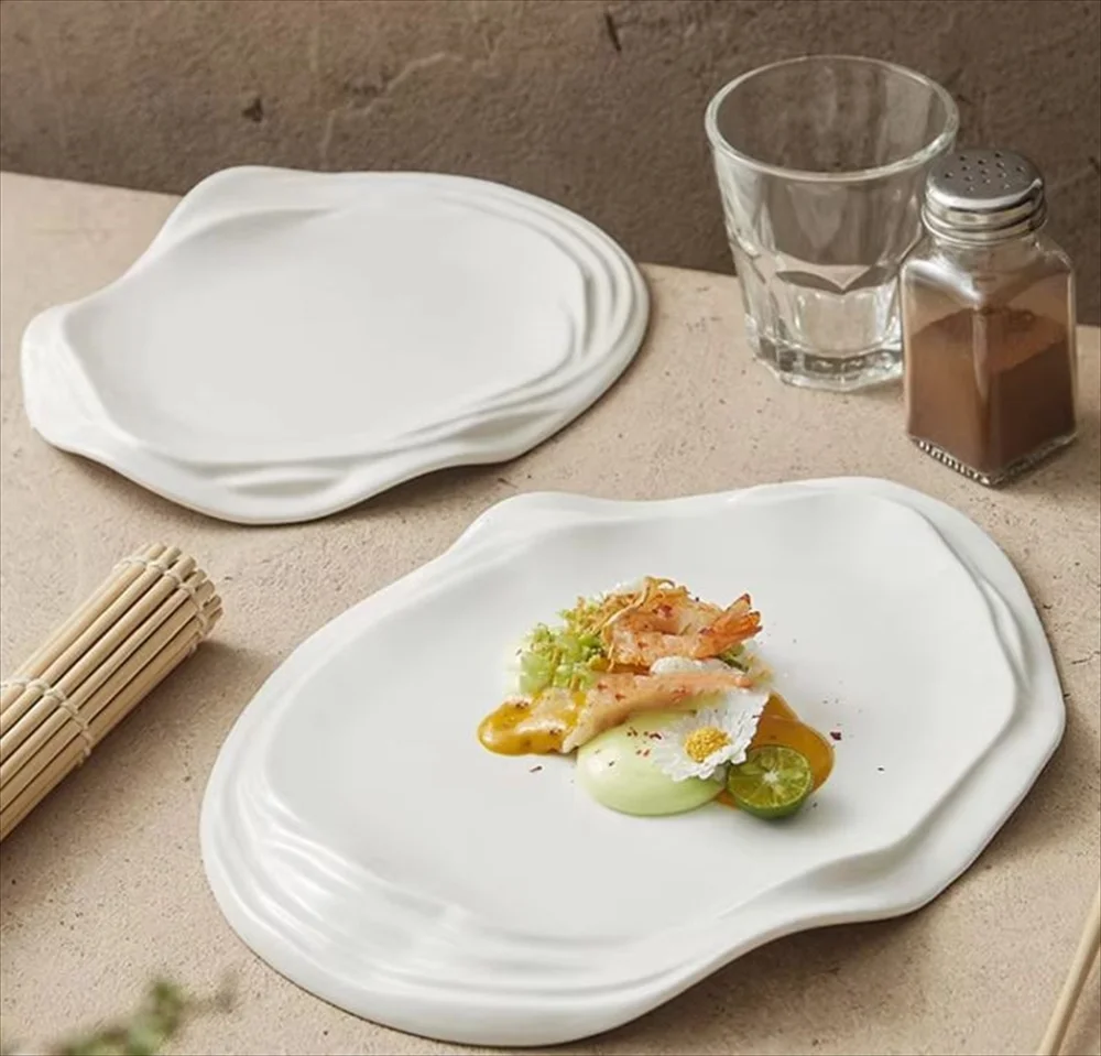 波打ちセラミックプレート ウェーブ おしゃれ