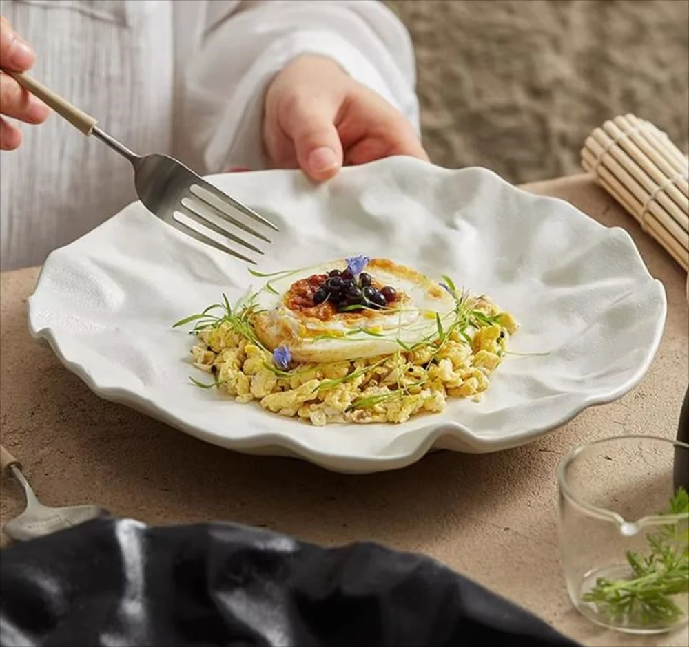 セラミックプレート 黒 白 モノトーン レストラン