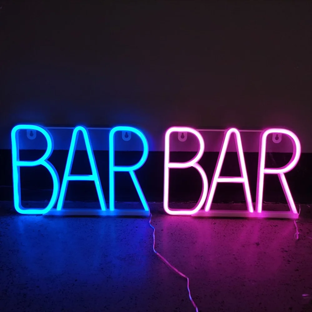 BAR LEDネオンサイン ブルー・ピンク