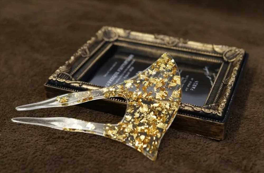 バチ型かんざし 金箔タイプ