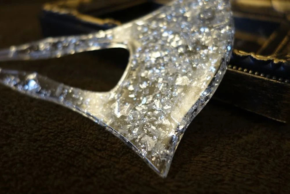 銀箔かんざし クローズアップ