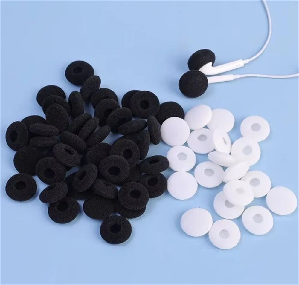 イヤホンスポンジカバー 黒・白 セット