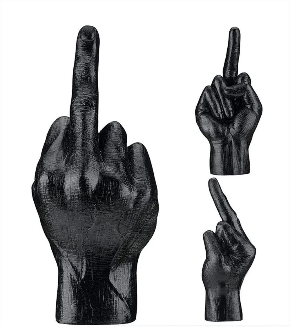 中指オブジェ 3サイズ比較 ブラック