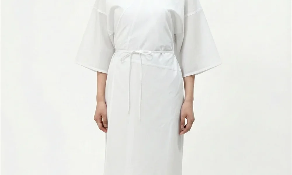 【袖あり】肌襦袢ワンピース 通年用 綿100% 着物スリップ | 洗える和装下着