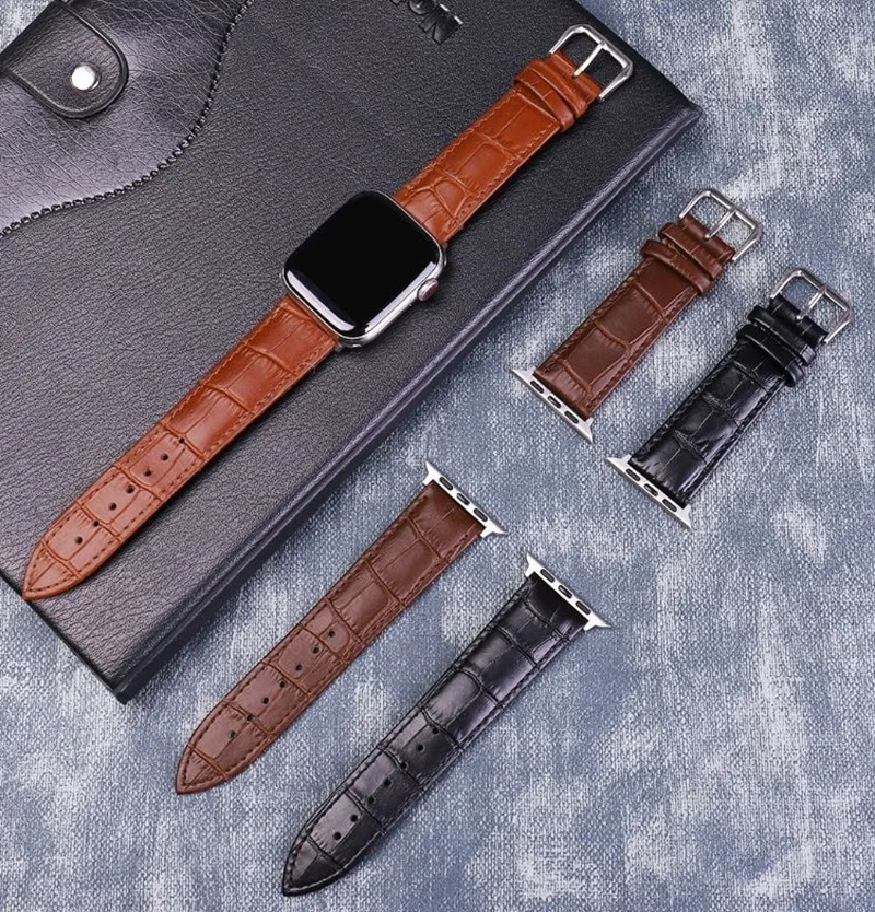 Apple Watch 本革クロコ型押しレザーバンド サブ