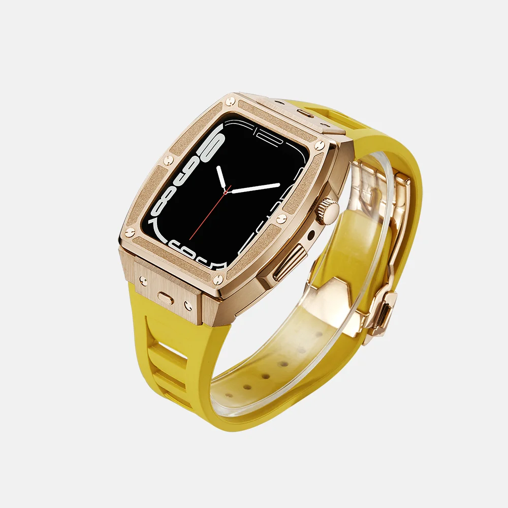 Apple Watch互換バンドケース ローズゴールド×イエロー