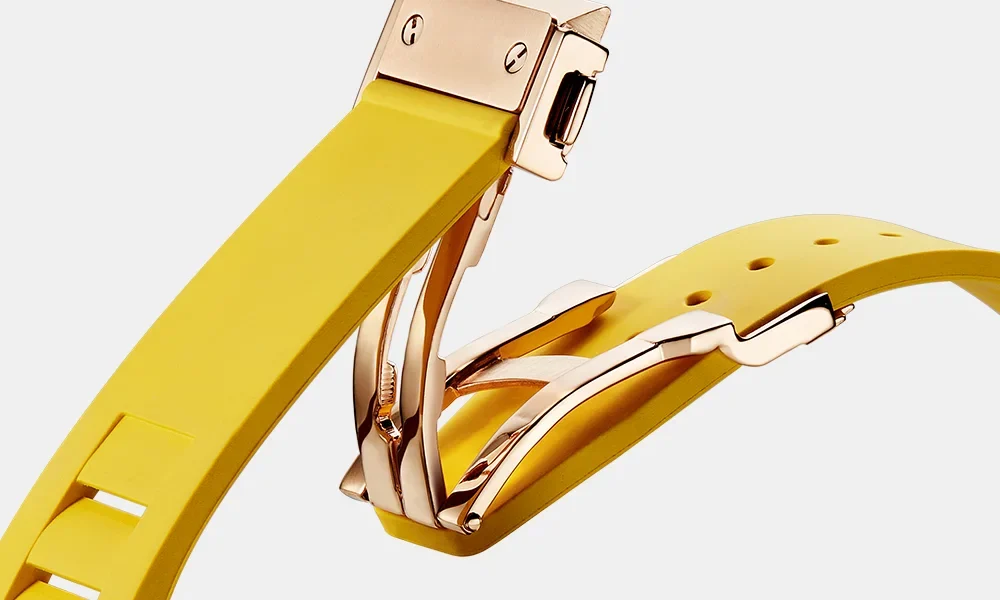 Apple Watch対応 高級ラバーバンド 交換ベルト（バックル付き）44mm・45mm｜Series9/8/7/6/5/4/SE【非純正品・サードパーティ製】