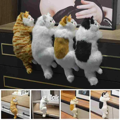 【リアルすぎる！】よじ登る猫のぬいぐるみ｜インテリアにも映えるリアル猫フィギュア・プレゼントにも最適