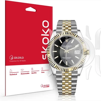 【非純正・2枚セット】skoko ロレックス デイトジャスト41mm対応 フルボディ保護フィルム｜貼り付け簡単・気泡なし・傷防止スキンシール