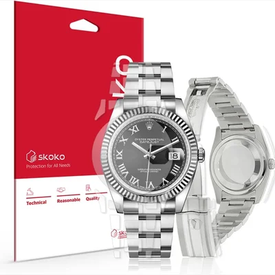 【非純正】skoko ロレックス デイトジャスト36mm対応 保護フィルム2枚セット｜傷・指紋から大切な時計を守るスキンシール